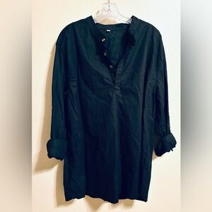 Women’s Black Button Up Tunic, long sleeve, Size‎ XL A10